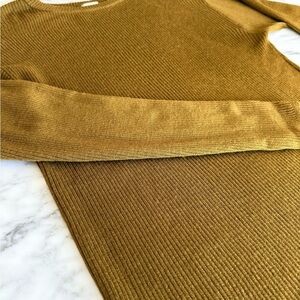 NUI Organics ribbed Hopa Merino crewneck sweater in kelp